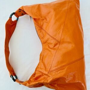hobo international Orange Leather Shoulder Bag